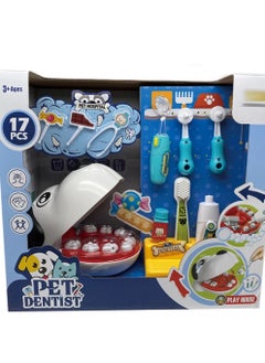 Toys Doctor Kit Role Play Toy Set - 17PCS Educational Pet Dentist Medical Box for Kids - Unisex Plastic Toy Set  - Image 2