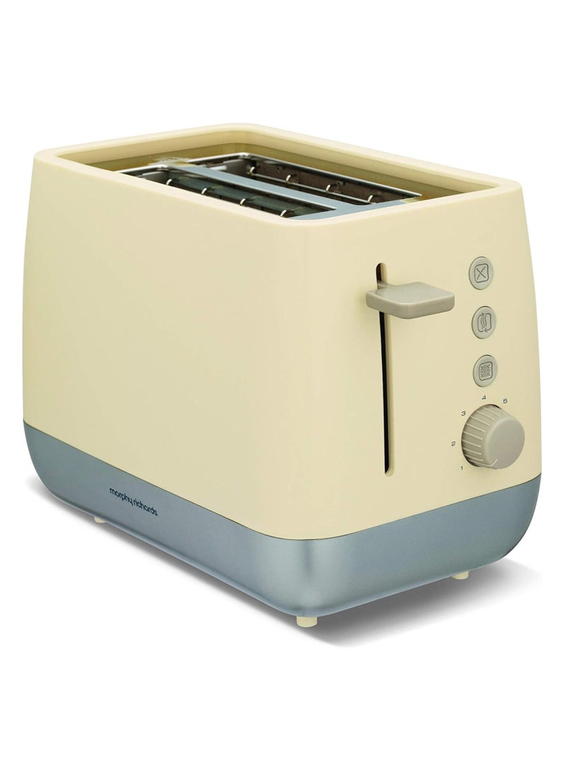 morphy richards Morphy Richards Chroma Plastic Toaster 2 Slice - Cream-221107  - Image 1