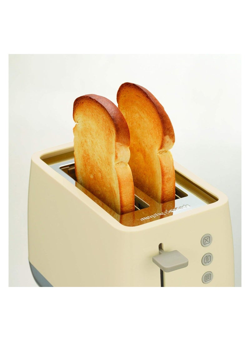 morphy richards Morphy Richards Chroma Plastic Toaster 2 Slice - Cream-221107  - Image 2
