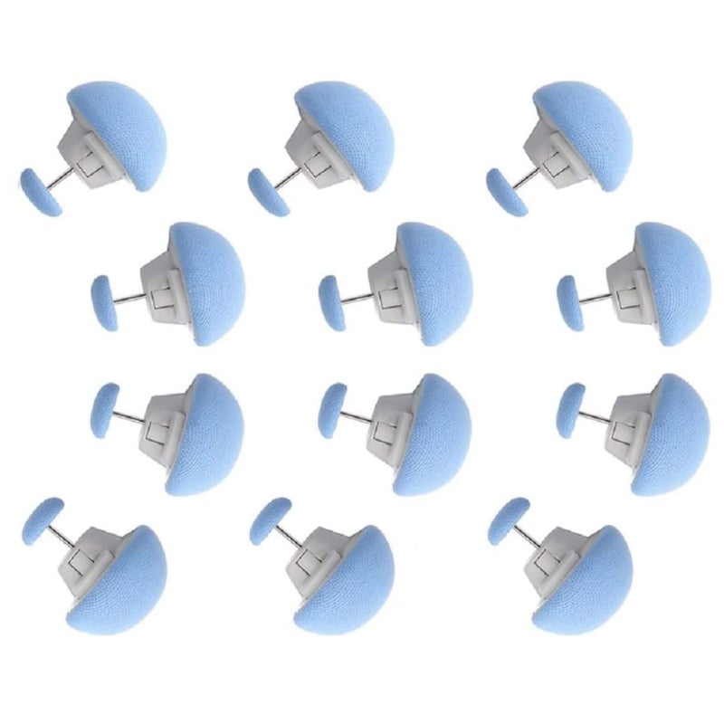 POPSHY POPSHY Pack of 8 Duvet Clips - Cotton Mushroom Shape Bed Sheet Clips, Non-Slip Cover Fixator, Comforter Quilt Holder with One-Key Unlock for Blanket, Bed Sheet, Socks, Curtain,Matters (Blue)  - Image 1