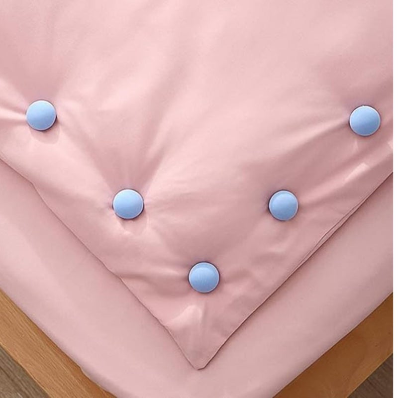 POPSHY POPSHY Pack of 8 Duvet Clips - Cotton Mushroom Shape Bed Sheet Clips, Non-Slip Cover Fixator, Comforter Quilt Holder with One-Key Unlock for Blanket, Bed Sheet, Socks, Curtain,Matters (Blue)  - Image 3