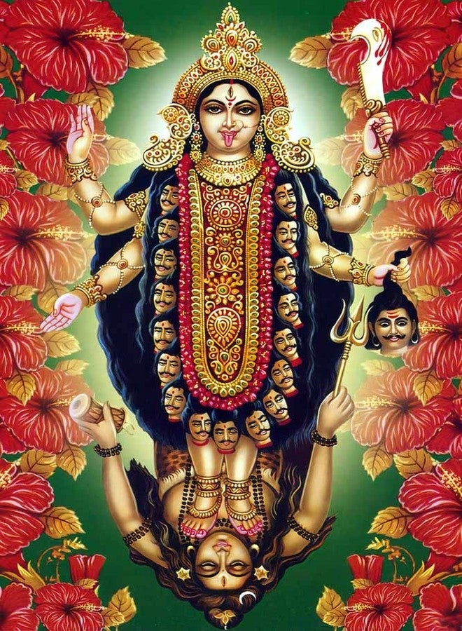 Wallpics Vinyl Goddess Maa Kali Waterproof Sticker Poster (Can1726-3, 24 Inch X 36 Inch, Multicolor) - Image 1