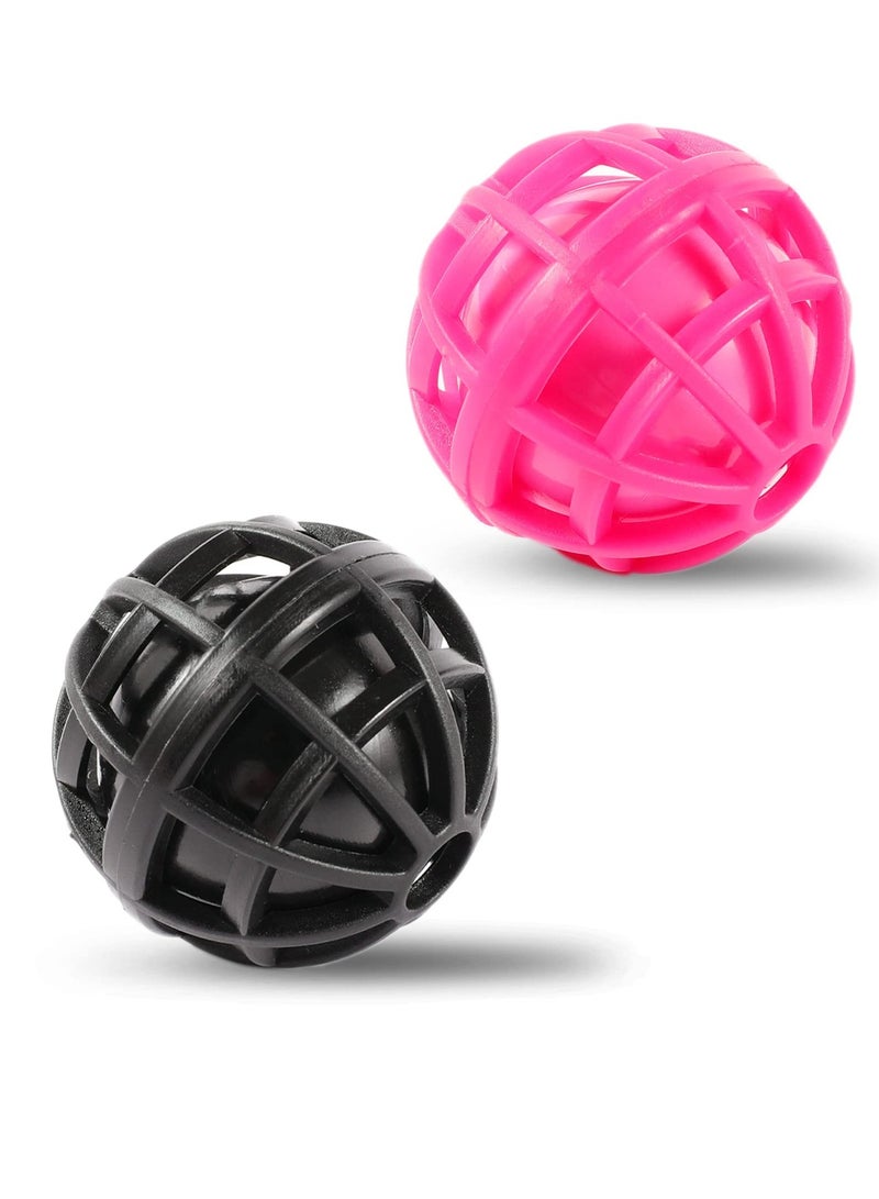 Excefore Purse Cleaning Ball, 2pcs Purse Ball Cleaner Keep your Bags Clean, Reusable Mini Cleaning Balls Sticky Inside Ball Picks up Dust, Dirt and Crumbs in Purse Cosmetic Bag Backpack Handbag(Black And Pink)  - Image 1