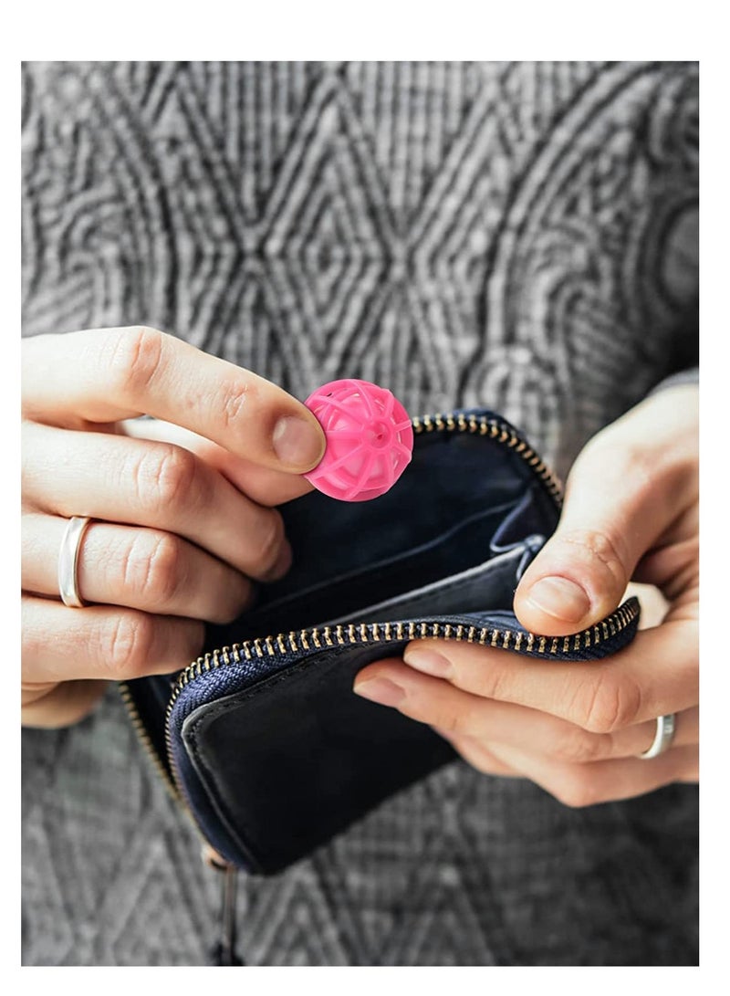 Excefore Purse Cleaning Ball, 2pcs Purse Ball Cleaner Keep your Bags Clean, Reusable Mini Cleaning Balls Sticky Inside Ball Picks up Dust, Dirt and Crumbs in Purse Cosmetic Bag Backpack Handbag(Black And Pink)  - Image 2