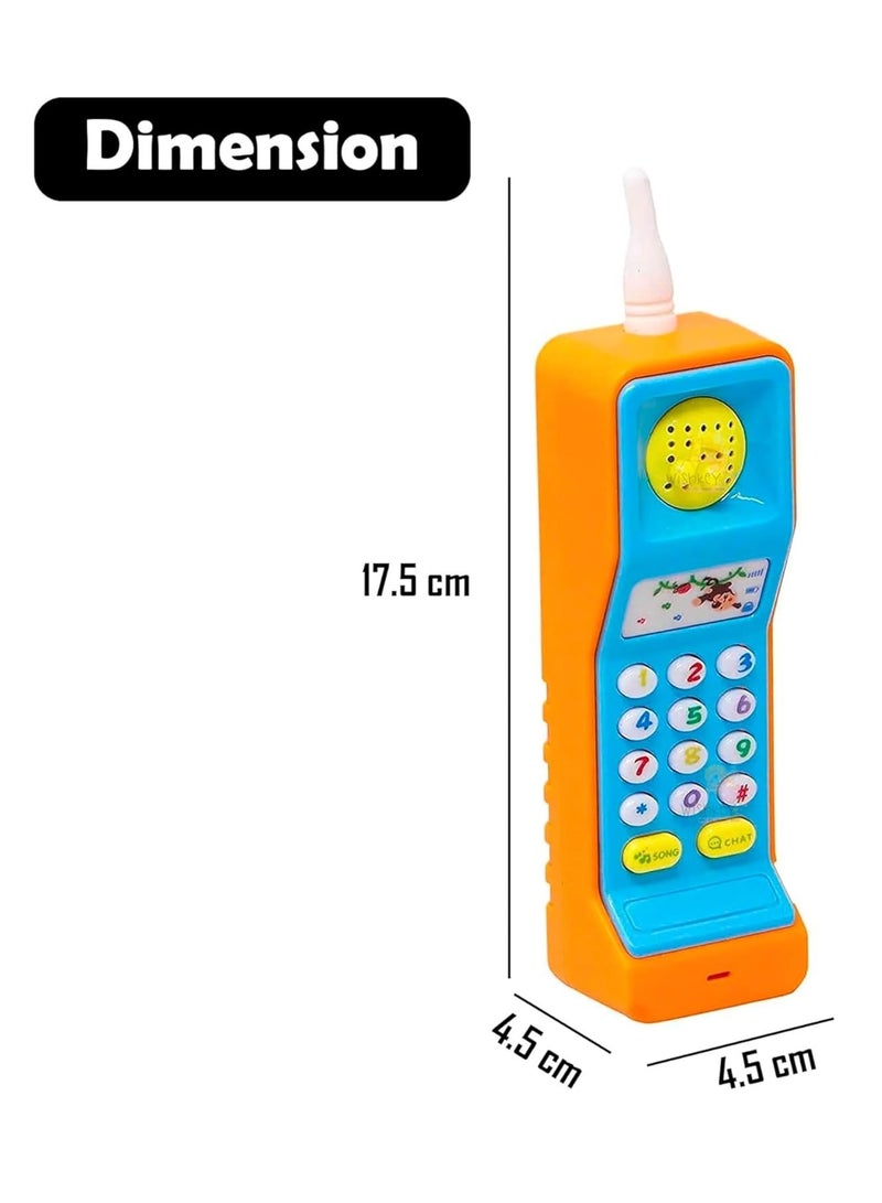 MAGIC VAULT Kids Phone Toys, 4pcs Kids Electronic Mobile Toy Phone - nteractive Plastic Keypad Cell Phone with Music, Lights 5 Neck Strap Lanyard, Talking, Animal Sounds for Baby Toddlers Boys and Girls - Image 4