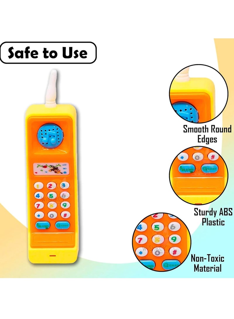 MAGIC VAULT Kids Phone Toys, 4pcs Kids Electronic Mobile Toy Phone - nteractive Plastic Keypad Cell Phone with Music, Lights 5 Neck Strap Lanyard, Talking, Animal Sounds for Baby Toddlers Boys and Girls - Image 5