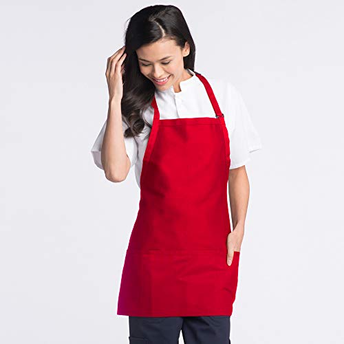 Uncommon Threads mens Adjustable 3 Pocket Restaurant Bib Apron, Silver, One Size US - Image 4