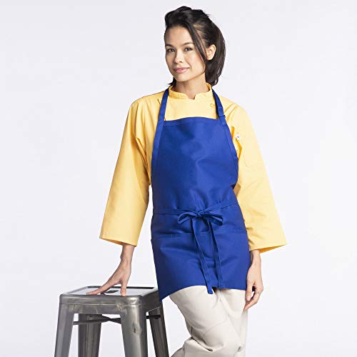 Uncommon Threads mens Adjustable 3 Pocket Restaurant Bib Apron, Silver, One Size US - Image 5