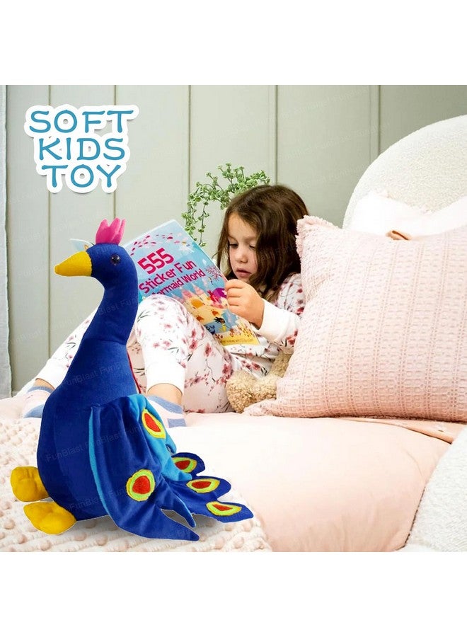 فنبلاست لعبة الطاووس المحشوة من فن بلاست، 36 سم، ألعاب ناعمة للأطفال، ألعاب طيور ناعمة قابلة للغسل للأطفال، لعبة الطاووس المحشوة - Image 2