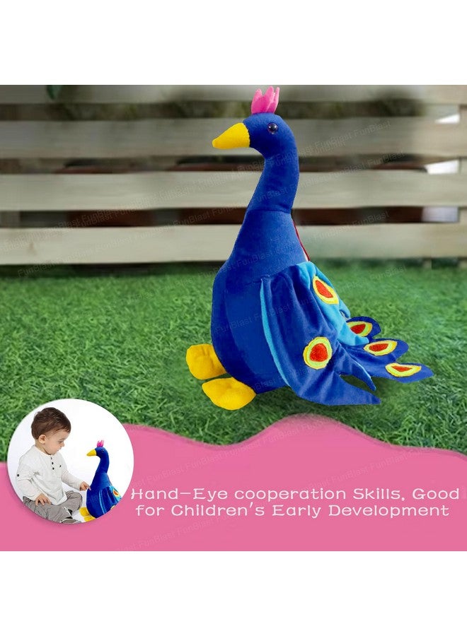 فنبلاست لعبة الطاووس المحشوة من فن بلاست، 36 سم، ألعاب ناعمة للأطفال، ألعاب طيور ناعمة قابلة للغسل للأطفال، لعبة الطاووس المحشوة - Image 3