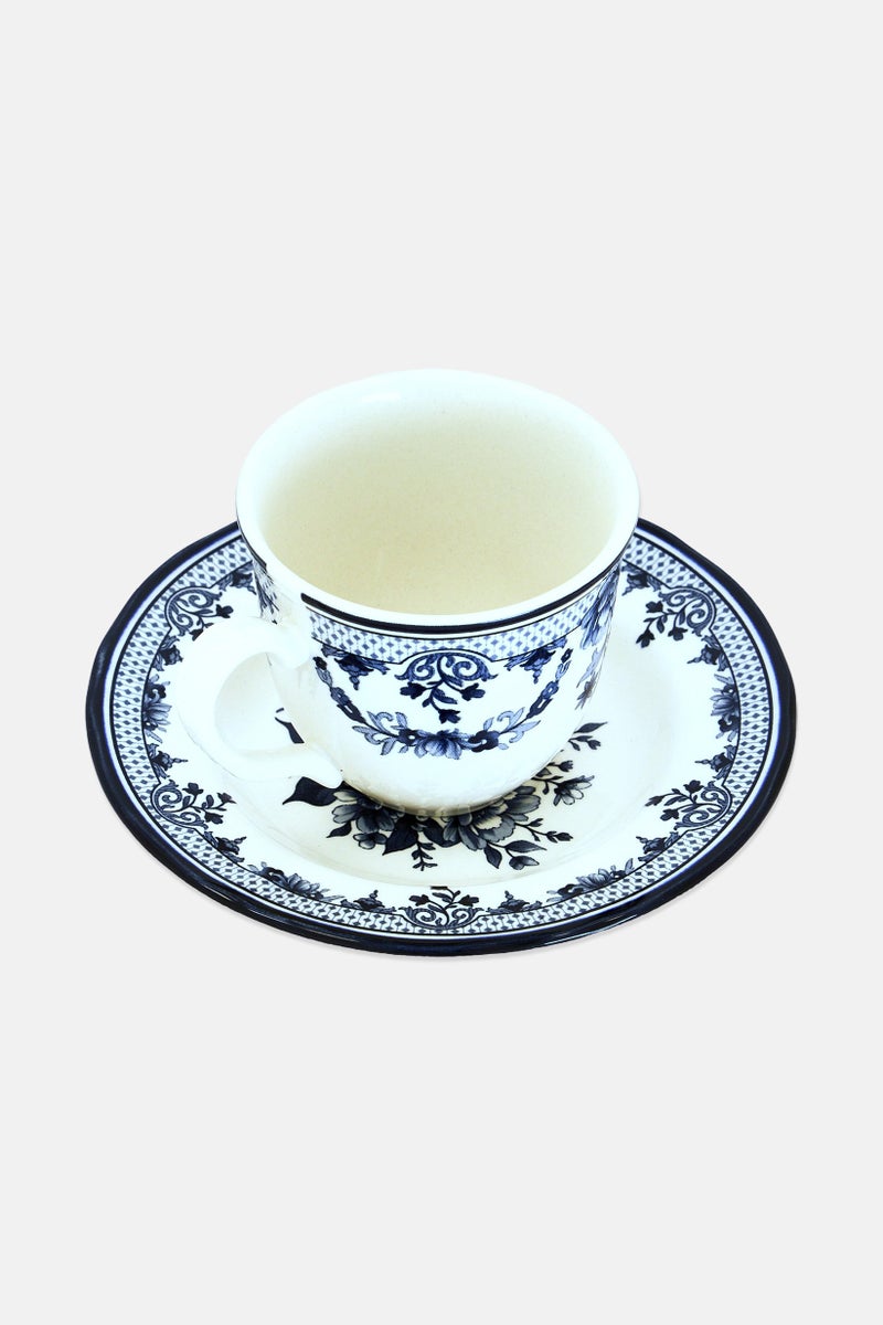 Legend Porcelain 2 Pieces Avalora Floral Pattern Tea Cup With Saucer Set 200 ml, Multicolor - Image 3