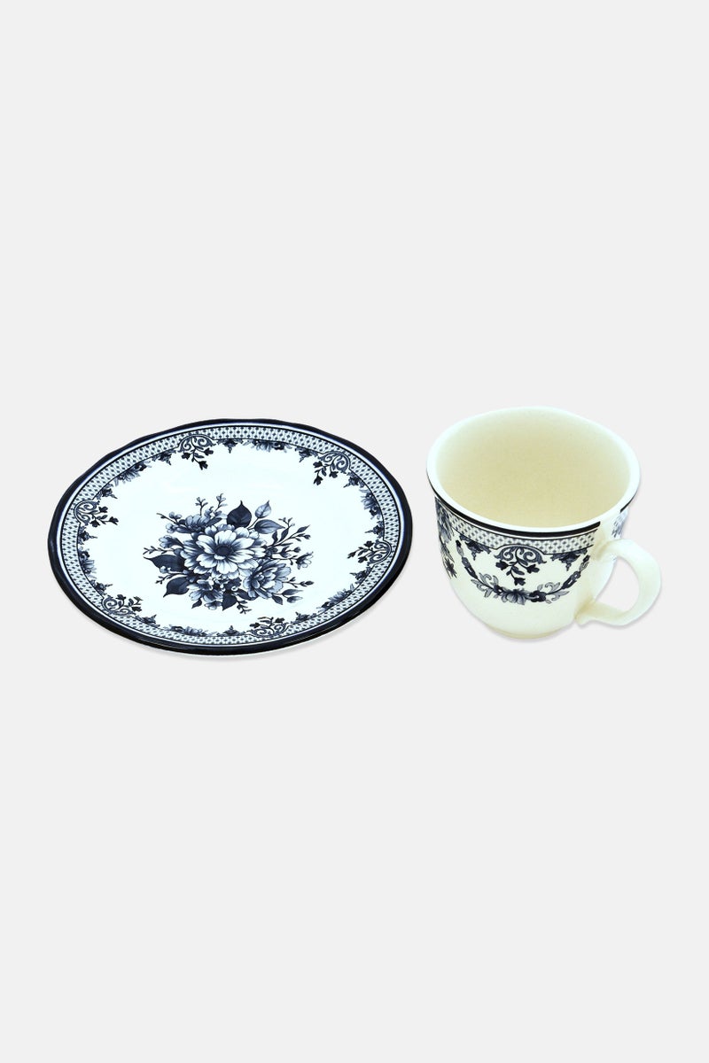 Legend Porcelain 2 Pieces Avalora Floral Pattern Tea Cup With Saucer Set 200 ml, Multicolor - Image 2