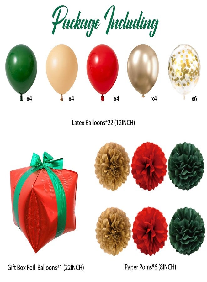 Roetyce Christmas Party Decorations, Vintage Merry Christmas Banner Balloons Hanging Swirls Kit Indoor Outdoor, Funny Home Xmas Party Supplies Photo Backdrop Background - Image 3