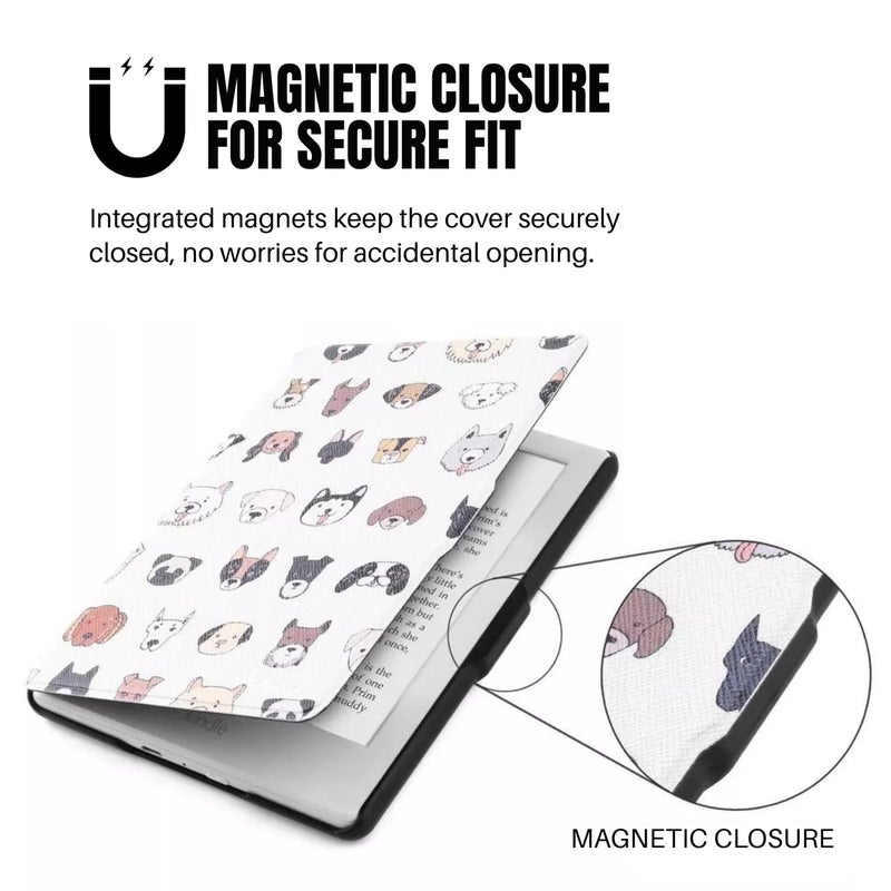 Moca حافظة لكيندل بيبر وايت الجيل 12 7" (2024) وكيندل كولور سوفت 7" (2025)، غلاف رقيق من جلد PU مع وظيفة الاستيقاظ/النوم التلقائي، إغلاق مغناطيسي، خفيف الوزن (كلاب) - Image 2