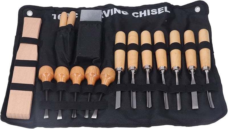 Baxnore 16PCS Wood Carving Chisel Kit Steel Wear Resistant Woodworking Tools - Image 1
