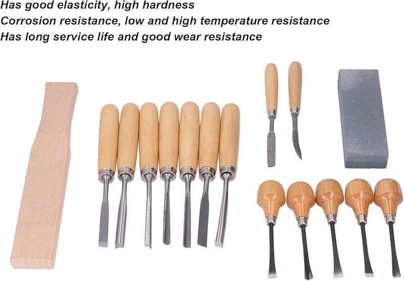 Baxnore 16PCS Wood Carving Chisel Kit Steel Wear Resistant Woodworking Tools - Image 3