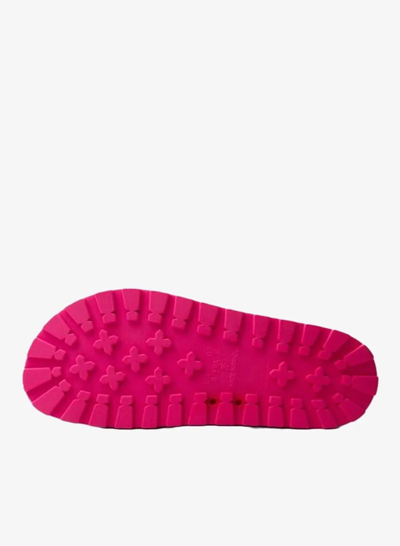 Voices Pink-Off White-Off White Folk Women'S Birken Style Sandal With Adjustable Strap - Pink/White for Women | Best Price UAE
