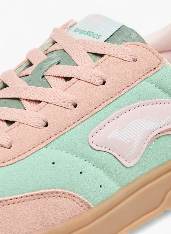 kangaROOS GREEN Women's Colourblock Lace-Up Sneakers for Women | Best Price UAE