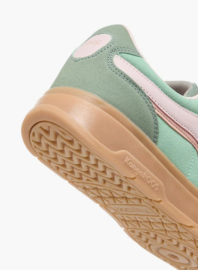 kangaROOS GREEN Women's Colourblock Lace-Up Sneakers for Women | Best Price UAE