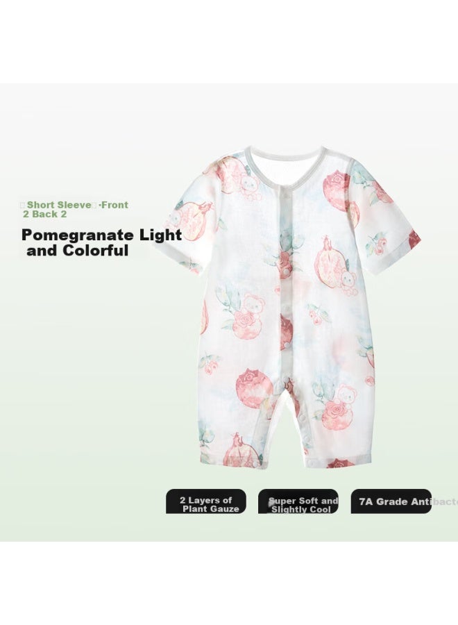 Beptides Beipes Baby Clothes Summer Thin Jumpsuit Baby Back Mesh Breathable Seven-point Sleeve Air-conditioning Pajamas - Image 1