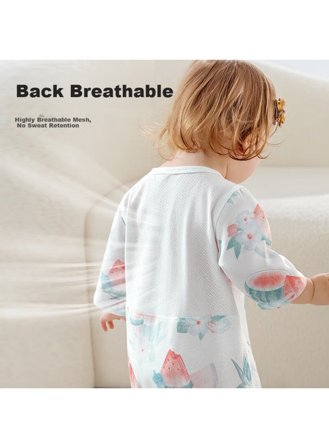 Beptides Beipes Baby Clothes Summer Thin Jumpsuit Baby Back Mesh Breathable Seven-point Sleeve Air-conditioning Pajamas - Image 4