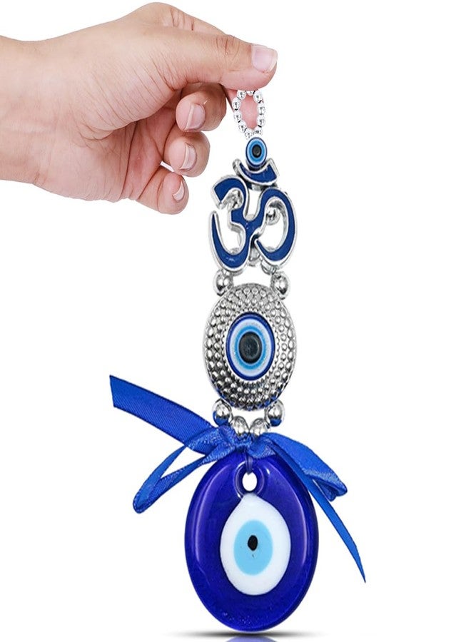 PACKNBUY OM Turkish Evil Eye Nazar Battu Hanging for Home Entrance Main Door Good Luck Vastu Feng Shui Decor OM Protection Charm Positive Energy Spiritual Wall Hanging for Office Shop Car - Image 1