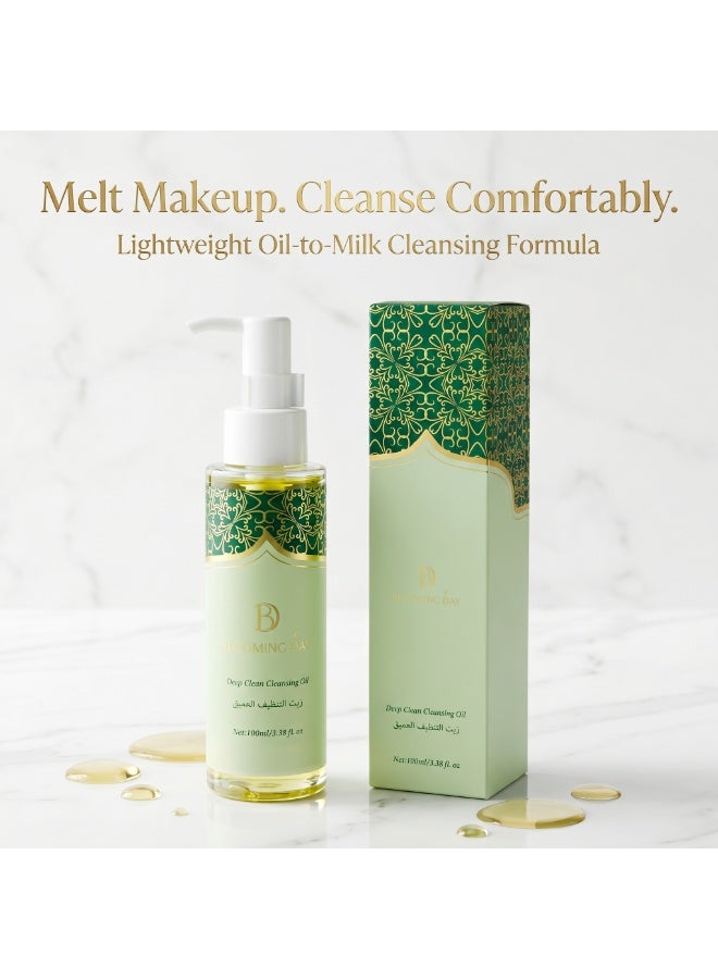 Blooming Day Deep Clean Cleansing Oil 100ml – Oil-to-Milk Makeup Remover, Gentle Face Cleanser, Removes Sunscreen & Impurities, Non-Greasy Rinse-Off, Suitable for All Skin Types - Image 1