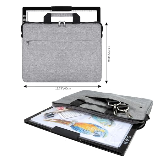 Zocelight Rechargeable A4 Light Box with Padded Case,led Light pad with Built-in Stand & Clip,6 Levels of Brightness lightbox for tracing,Diamond Painting.Light Table for Artists,Drawing,Sketching,Animation - Image 2