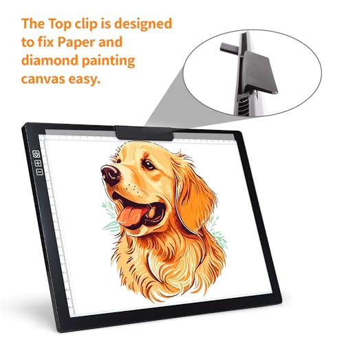 Zocelight Rechargeable A4 Light Box with Padded Case,led Light pad with Built-in Stand & Clip,6 Levels of Brightness lightbox for tracing,Diamond Painting.Light Table for Artists,Drawing,Sketching,Animation - Image 4