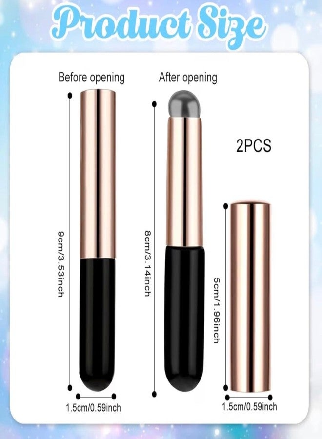 bolt bee 2Pcs Silicone Nail Art Brushes, Reusable Nail Brushes For Nail Art Silicone Jelly Head Nail Brushes For Lip Lipstick Concealer Makeup Brush - Image 5