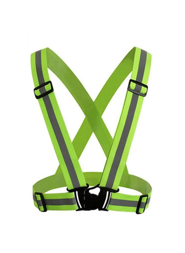 Crony High Visibility Reflective Safety Vest for Electric Scooter, Cycling, Running, and Work – Unisex, Adjustable Elastic Strap, Fluorescent Warp-Knitted Fabric, Durable & Washable, High-Intensity Reflective Lattice for Enhanced Safety, Ideal for Nighttime & Outdoor Activities, Easy-to-Use Velcro Closure, Perfect for Road Construction, Night Running, Cycling, and More  - Image 1