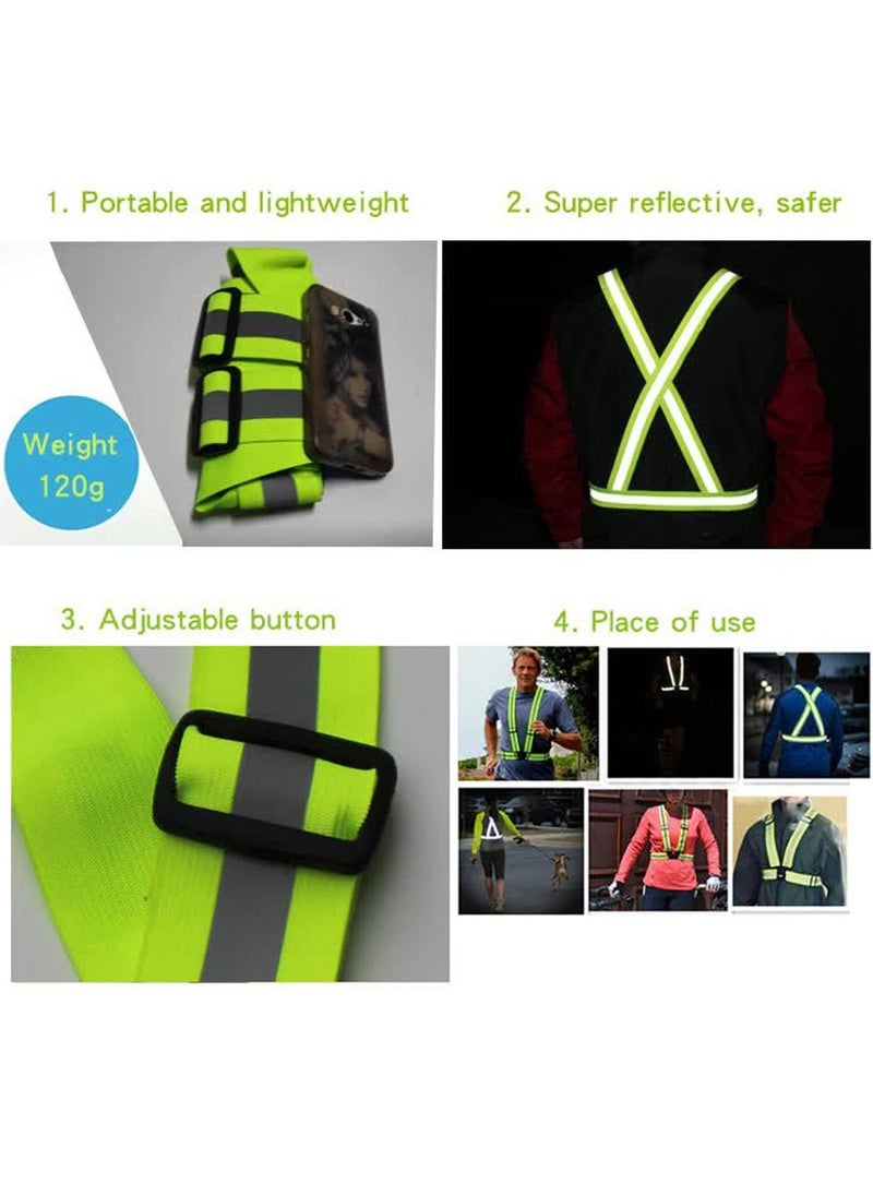 Crony High Visibility Reflective Safety Vest for Electric Scooter, Cycling, Running, and Work – Unisex, Adjustable Elastic Strap, Fluorescent Warp-Knitted Fabric, Durable & Washable, High-Intensity Reflective Lattice for Enhanced Safety, Ideal for Nighttime & Outdoor Activities, Easy-to-Use Velcro Closure, Perfect for Road Construction, Night Running, Cycling, and More  - Image 4
