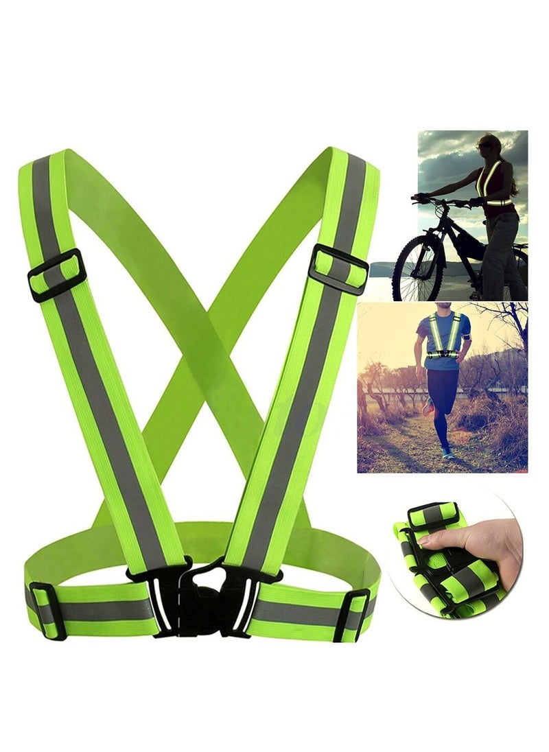 Crony High Visibility Reflective Safety Vest for Electric Scooter, Cycling, Running, and Work – Unisex, Adjustable Elastic Strap, Fluorescent Warp-Knitted Fabric, Durable & Washable, High-Intensity Reflective Lattice for Enhanced Safety, Ideal for Nighttime & Outdoor Activities, Easy-to-Use Velcro Closure, Perfect for Road Construction, Night Running, Cycling, and More  - Image 2