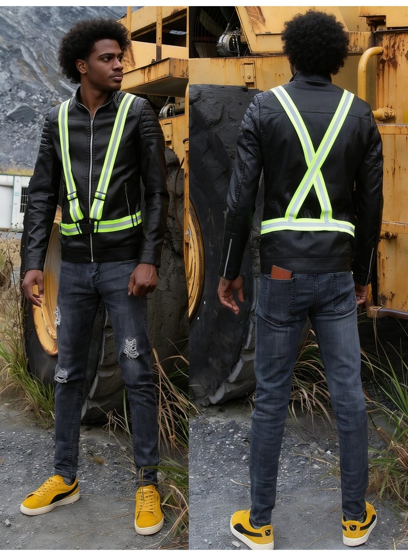 كروني سترة أمان عاكسة عالية الوضوح للدراجات البخارية الكهربائية وركوب الدراجات والجري والعمل - للجنسين، حزام مطاطي قابل للتعديل، نسيج محبوك فلوري، متين وقابل للغسل، شبكة عاكسة عالية الكثافة لتعزيز السلامة، مثالية للأنشطة الليلية والخارجية، إغلاق فيلكرو سهل الاستخدام، مثالية لأعمال الطرق والجري الليلي وركوب الدراجات والمزيد - Image 5