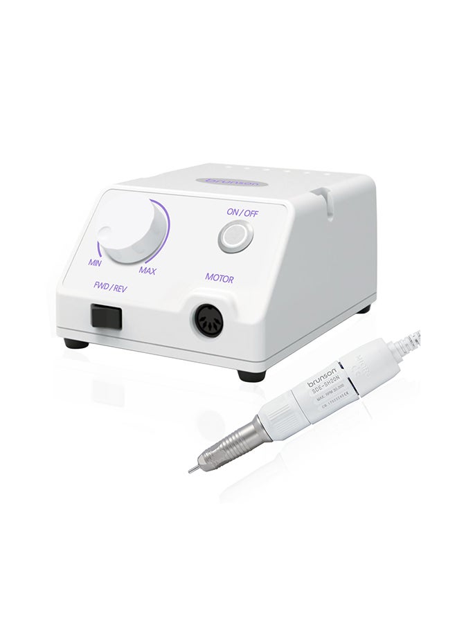 brunson Professional Sterling Pro Master Nail Drill Machine 30000Rpm With White Handpiece For Acrylic Gel Removal, Cuticle Removal, Sculpting Gel