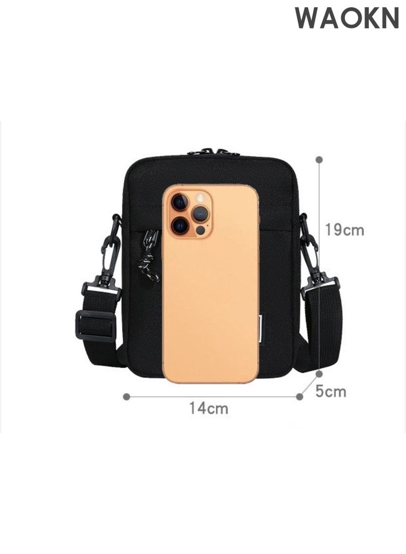 WAOKN Mens woman Crossbody Bag Shoulder Bag with Adjustable Strap and Top Handle Multi-layer Functional New Trends Fashion Handbag ,Fashionable and lightweight mini crossbody shoulder bag,Leisure sports small square bag,blue. - Image 4