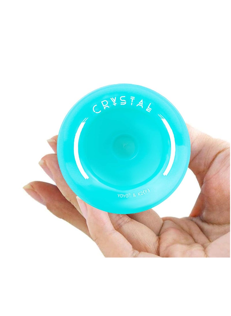 Excefore - K2 Responsive Plastic FingerspinYoyo for Kids Beginners Yoyo with Yoyo Glove Yoyo Bag 5 Yoyo Strings-Lake Blue - Image 1