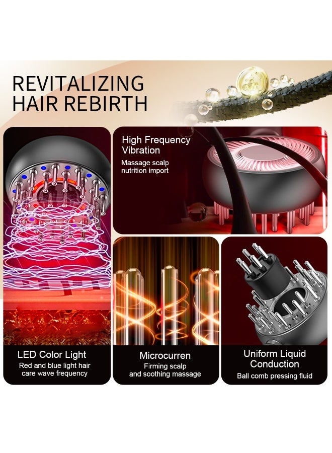 HANNEA® Scalp Massager with Oil Applicator, IPX7 Waterproof Cordless Electric Shiatsu Head Massager Comb for Hair Growth, 4 LED Light Modes 3 Mode, Portable Scalp Brush - Image 5