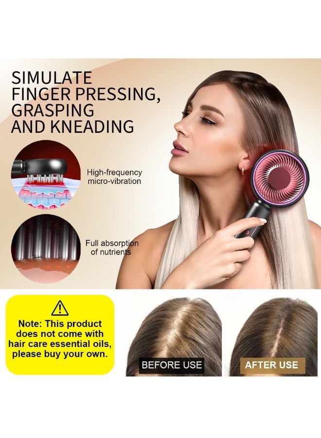 HANNEA® Scalp Massager with Oil Applicator, IPX7 Waterproof Cordless Electric Shiatsu Head Massager Comb for Hair Growth, 4 LED Light Modes 3 Mode, Portable Scalp Brush - Image 3