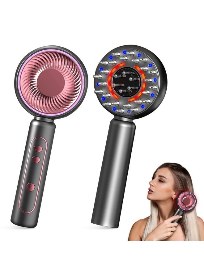 HANNEA® Scalp Massager with Oil Applicator, IPX7 Waterproof Cordless Electric Shiatsu Head Massager Comb for Hair Growth, 4 LED Light Modes 3 Mode, Portable Scalp Brush - Image 1
