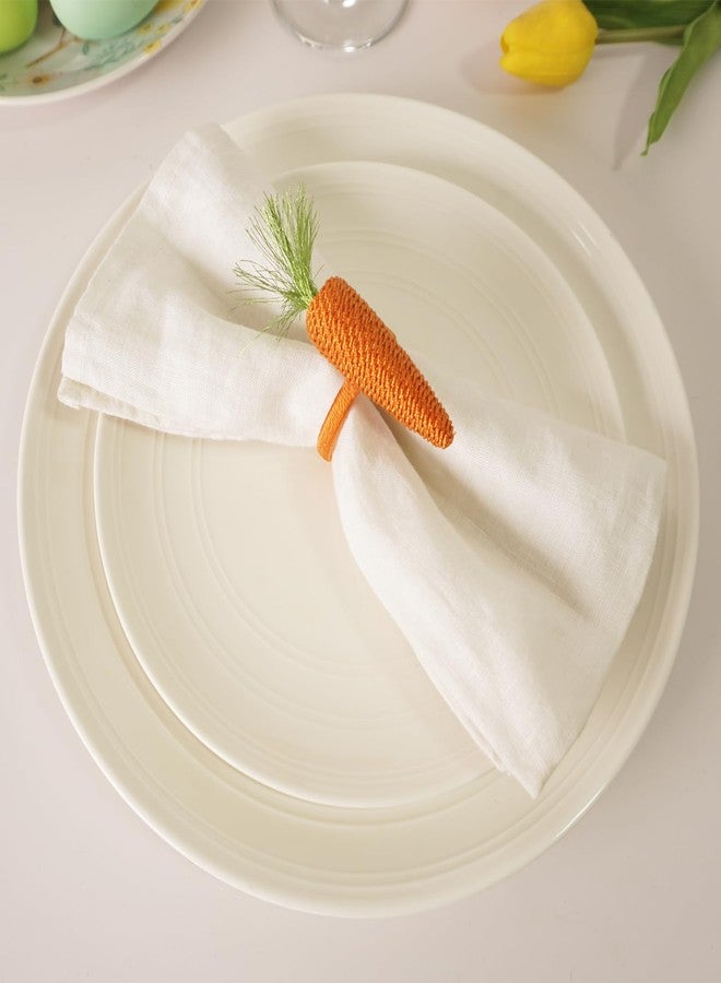 Utalek Easter Napkin Rings Set of 6, Handmade Carrot Napkin Rings Holders for Easter, Spring Party, Dinning Table Decorations - Image 4