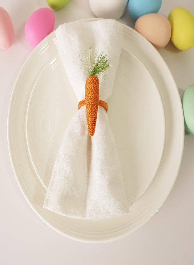 Utalek Easter Napkin Rings Set of 6, Handmade Carrot Napkin Rings Holders for Easter, Spring Party, Dinning Table Decorations - Image 3