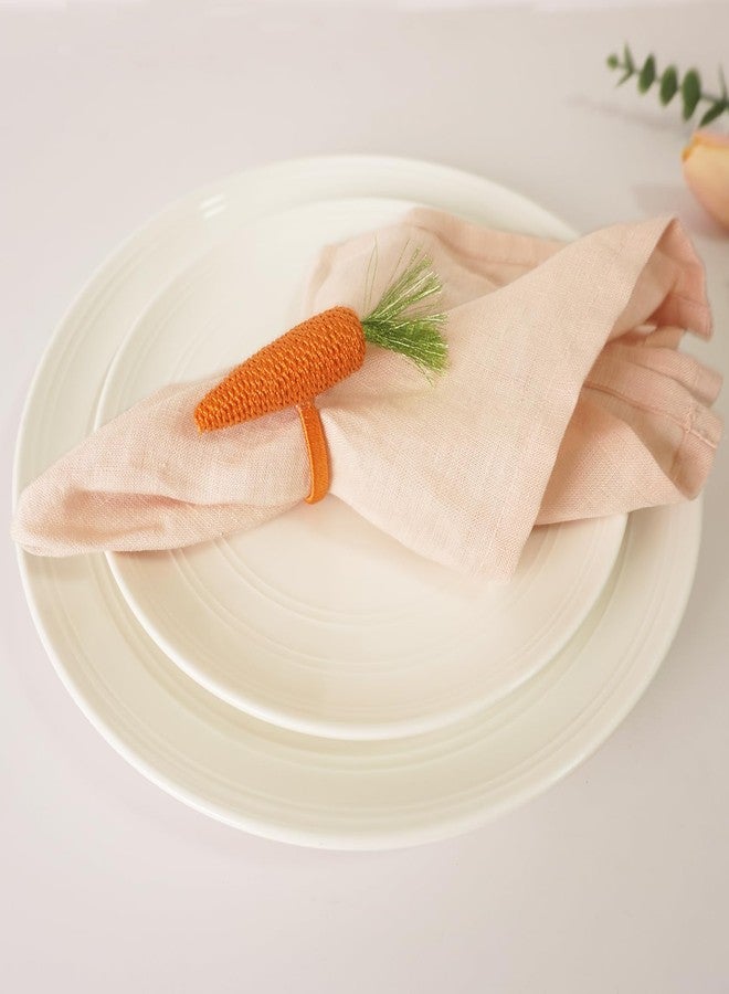 Utalek Easter Napkin Rings Set of 6, Handmade Carrot Napkin Rings Holders for Easter, Spring Party, Dinning Table Decorations - Image 5