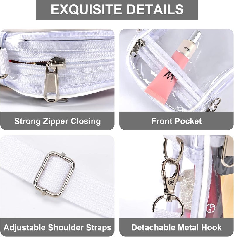 Fibrdoo Clear Crossbody Purse Bag, Clear Bag Stadium Approved with Front Pocket for Concerts Sports Festivals - Image 2