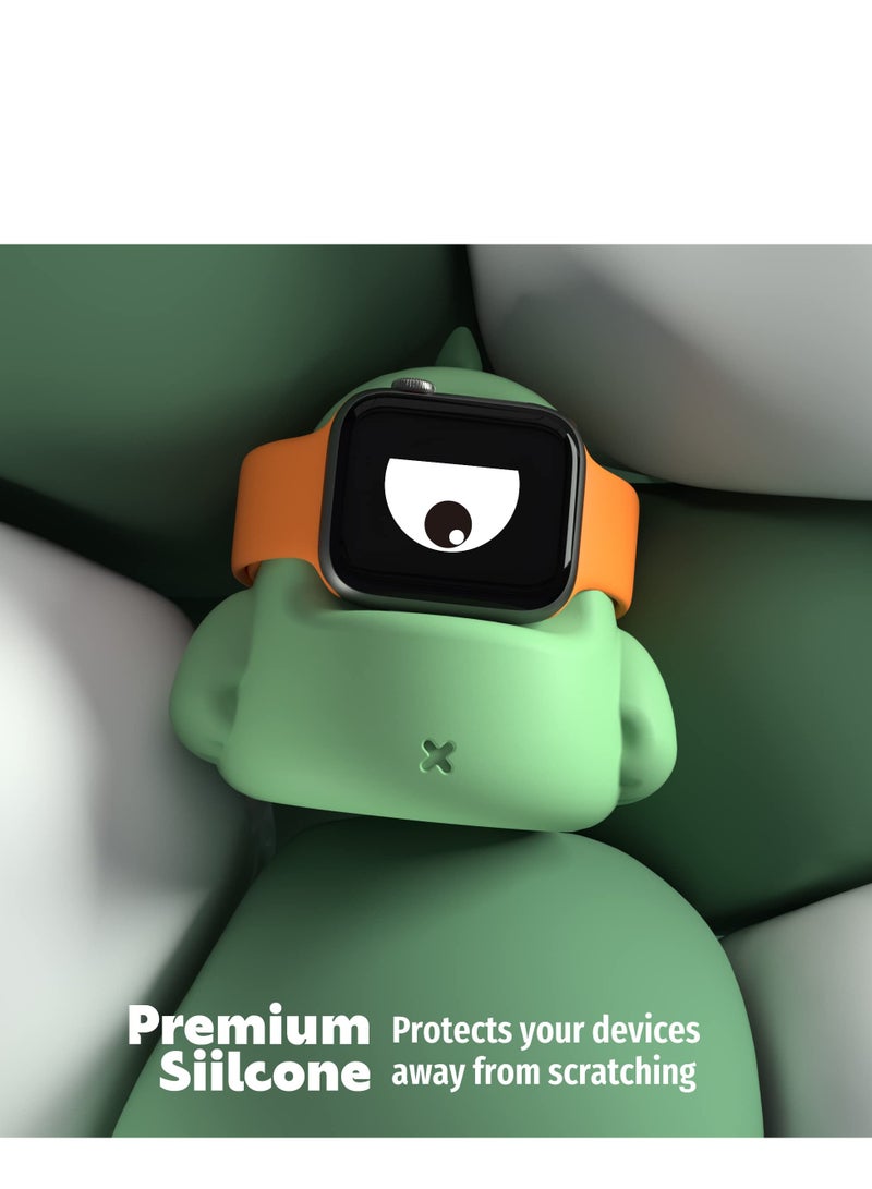 SYOSI Charger Stand Compatible with Apple Watch Series 7/6/SE/5/4/3/2/1 (45mm, 44mm, 42mm, 41mm, 40mm, 38mm),Dinosaur iWatch Charging Dock,Supports Nightstand Mode,Mint Green - Image 5