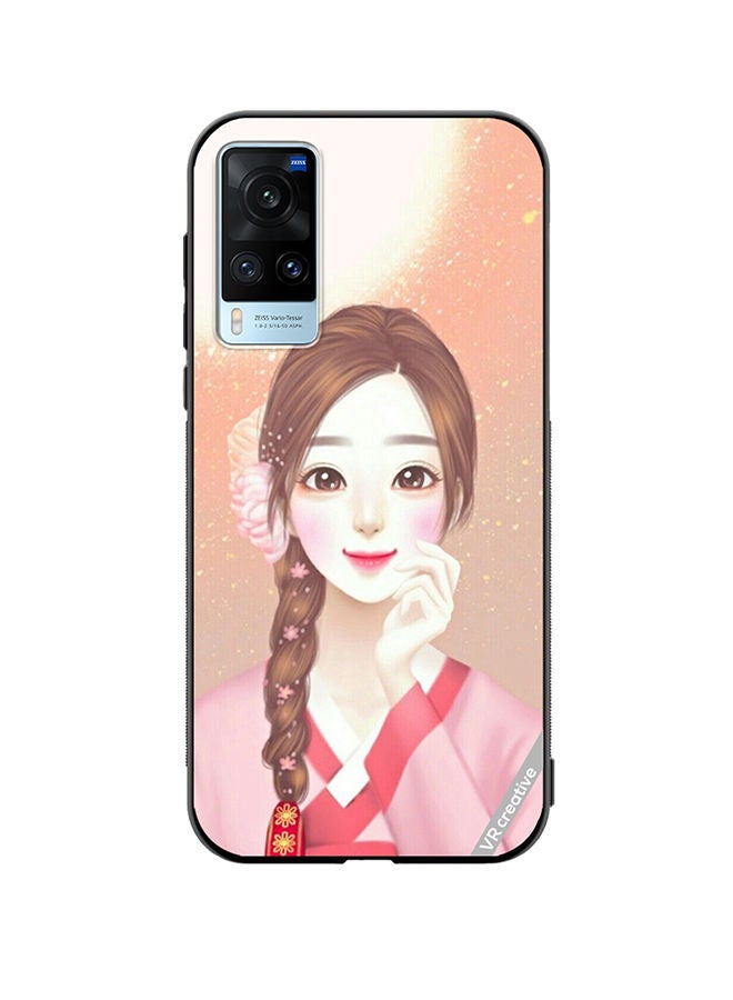 VR CREATIVE Protective Case Cover For Vivo X60 Chinese Traditional Girl Design Multicolour - Image 1