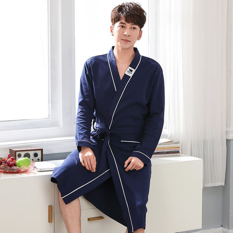 Nightgown Women Summer Long Bathrobe Men'S 100 Cotton Chubby Sister Plus Size Thin Couple Pajamas - Image 1