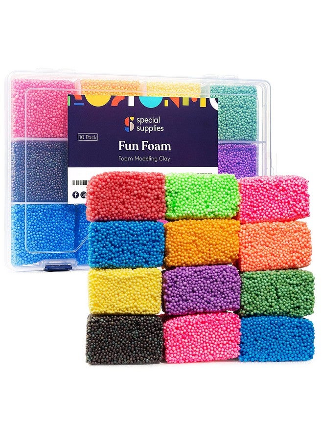 Special Supplies Special Supplies Fun Foam Modeling Foam Beads Play Kit, 12 Blocks Children’s Educational Clay for Arts Crafts Kindergarten, Preschool Kids Toys Develop Creativity, Motor Skills, Reusable Container  - Image 1