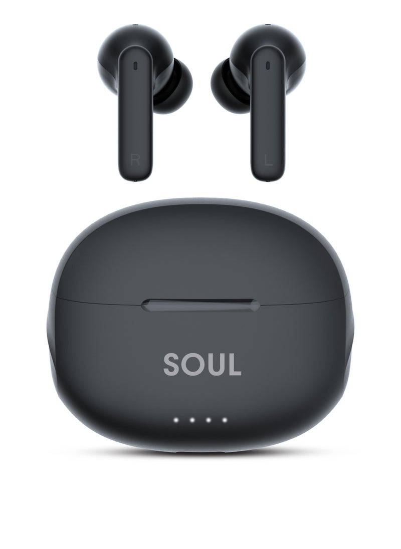 Xcell - Soul17 Noise Cancelling Earbuds with ENC | Ultra-Compact Design, Premium Sound | 6Hr Playtime + 20Hr Case Backup | TWS with Touch Controls for iOS/Android | Feather light – Black - Image 1