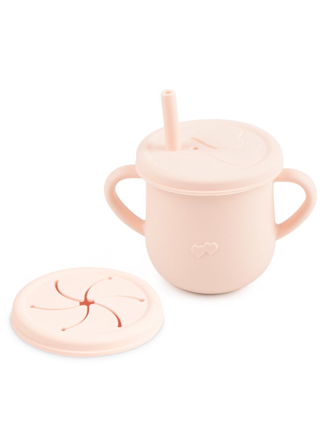 Food Grade Silicone Children's Snack Cup Fall-resistant Portable Binaural Handle With Baby Sippy Cup Silicone Drinking Cup